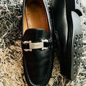Mens Ferragamo loafers with Ferragamo silver name bit